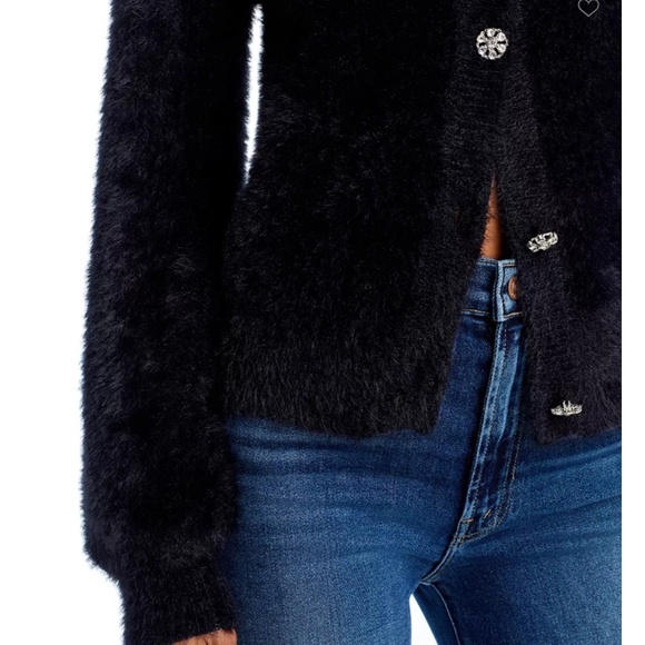 Aqua Eyelash Cardigan – Sz S (Small) – Black – NWT - Picture 3 of 6